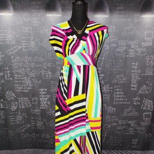 Women's Abstract Backless Maxi Dress